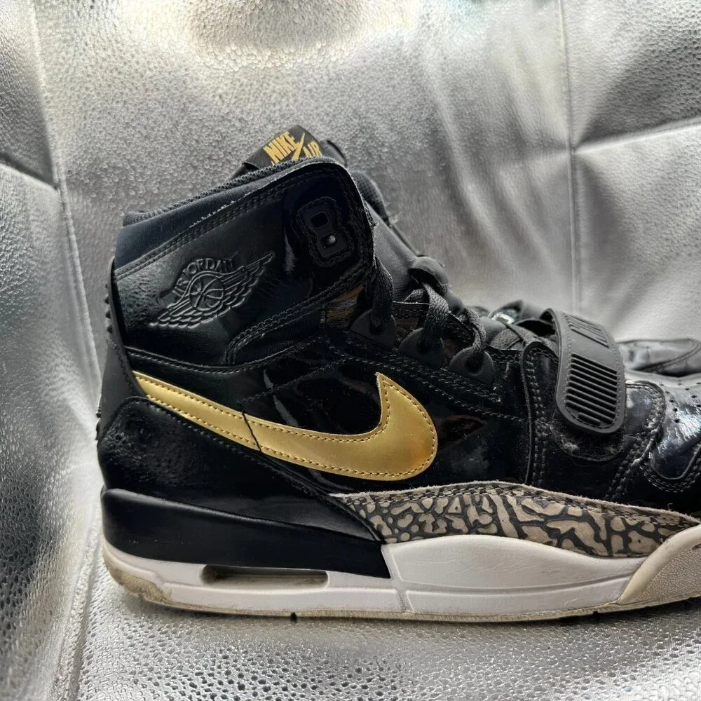 Size 13 Nike Air Jordan Legacy 312 Mid Black Gold Mens Athletic Shoes AV3922-007